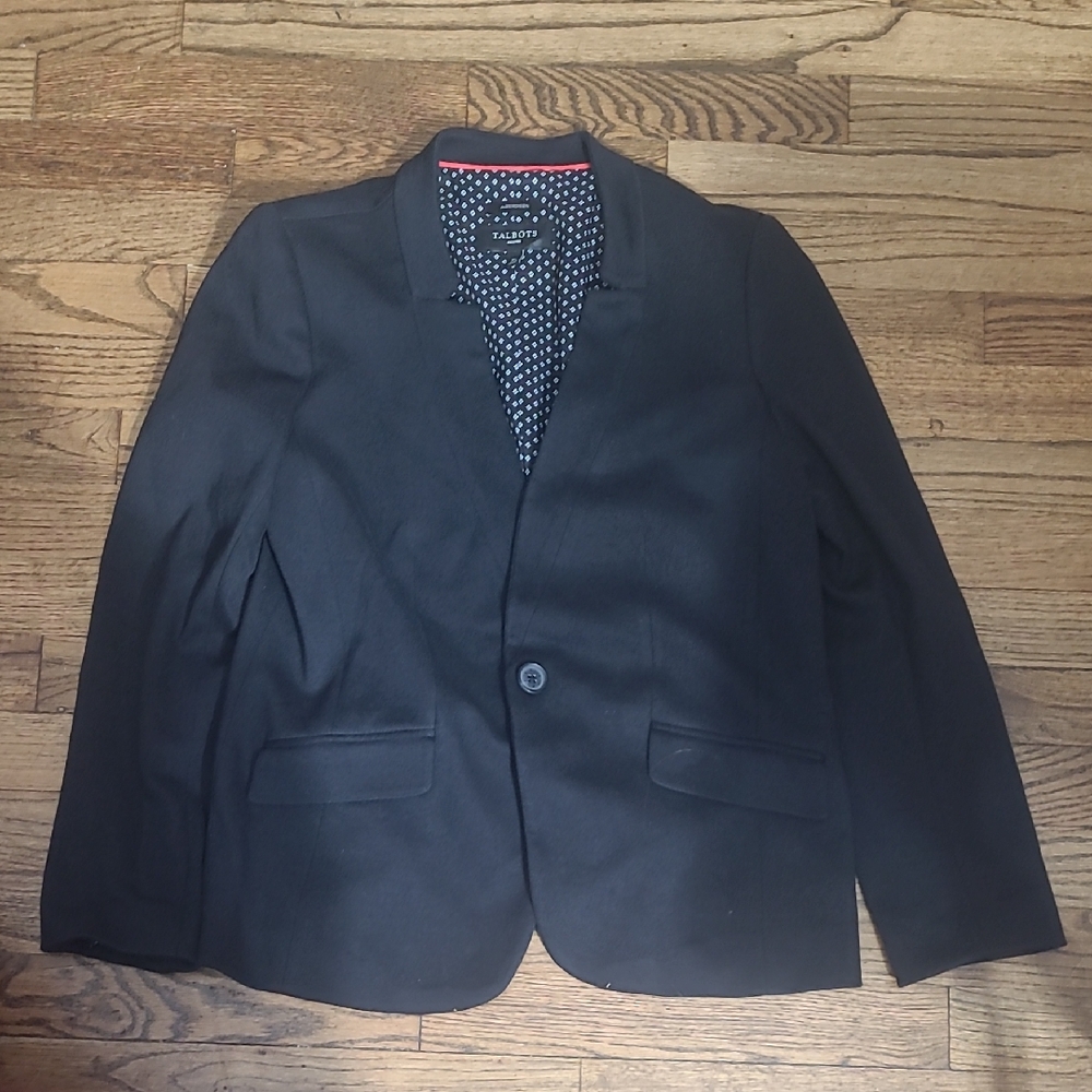Talbots Black Blazer Classic Suit Jacket Petite Medium